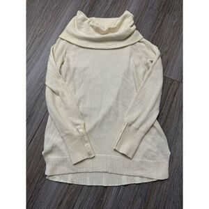 Lauren Ralph Lauren Women Large Cream Off the Shoulder‎ Nylon Blend Long Sleeve